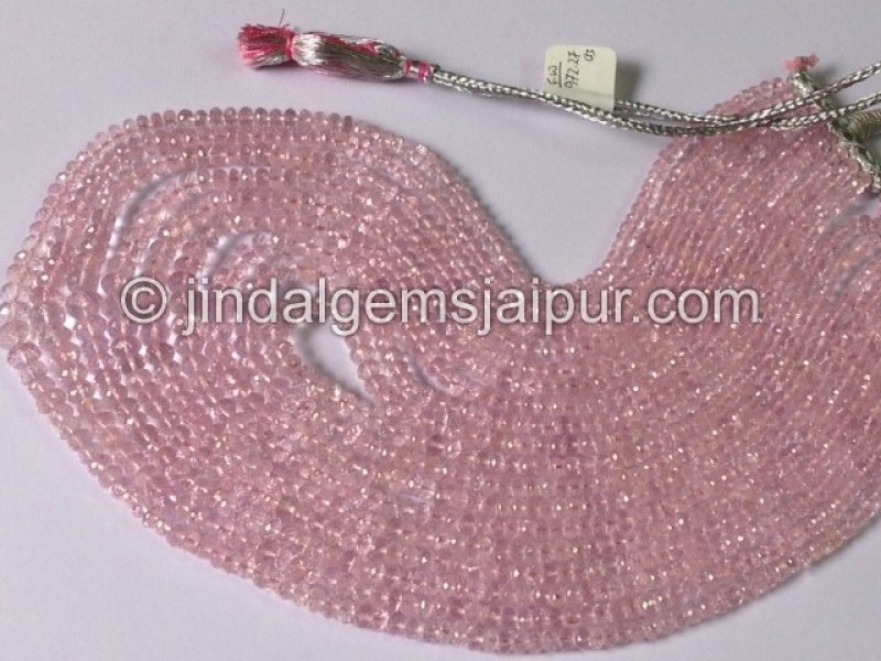 Morganite Far Faceted Roundelle Shape Beads